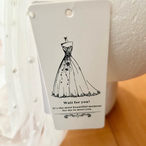 New wedding veil with comb very long beaded pearls beautiful - Picture 8 of 10